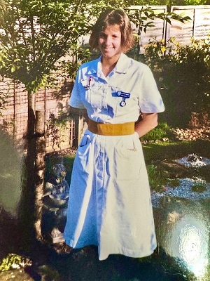 Faye Biggs as a newly qualified nurse