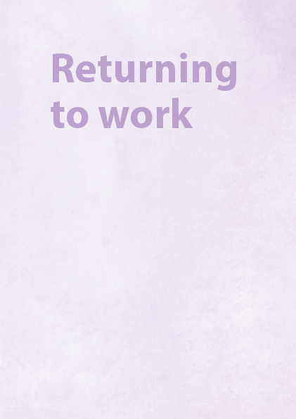 Sands - Returning to work