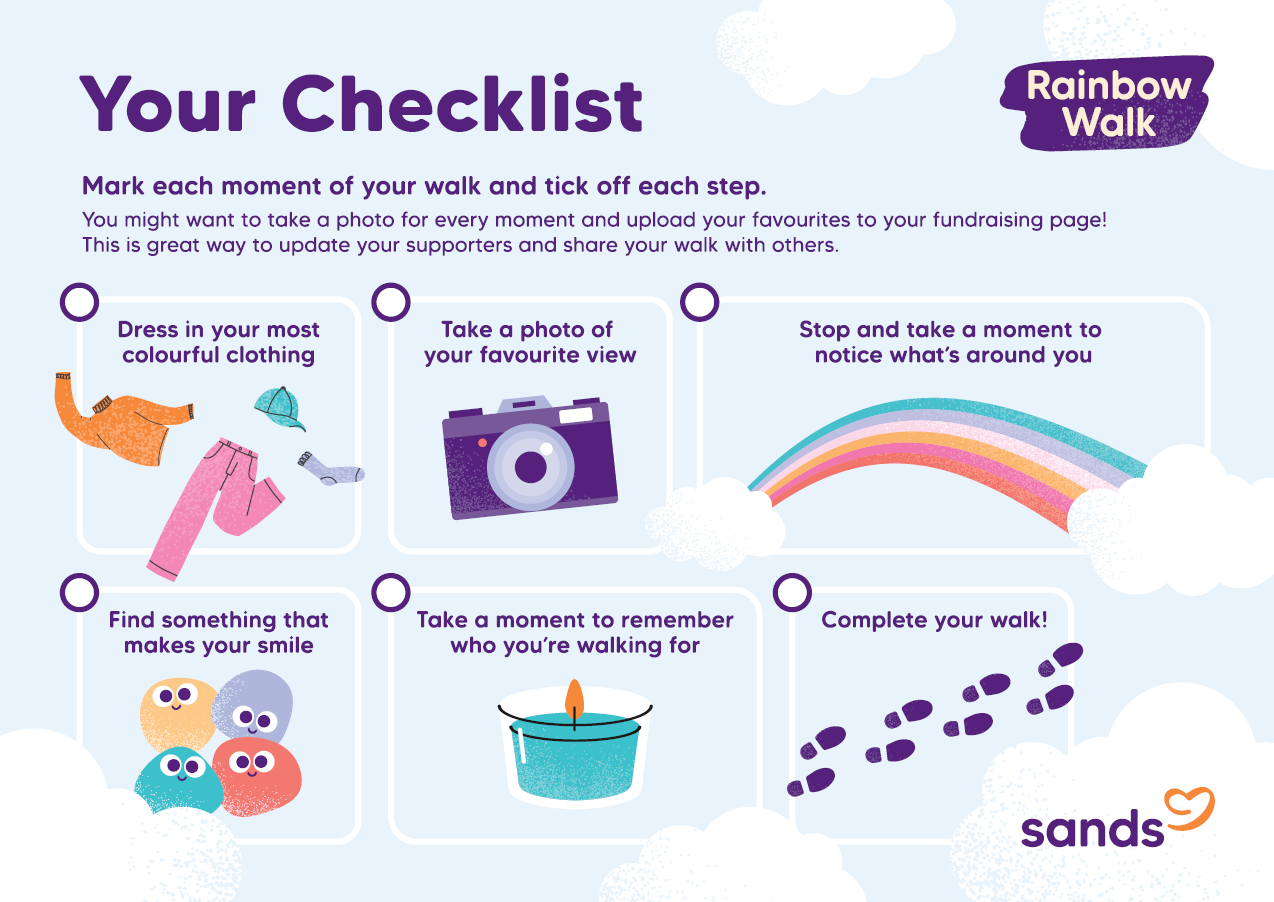 preview of checklist for rainbow walk