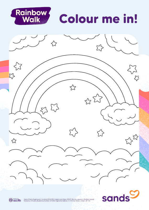 Preview of colouring sheet for rainbow walk