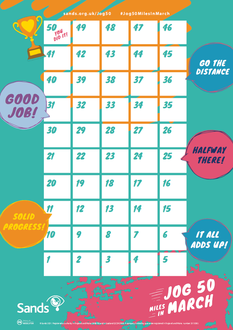 Jog 50 Miles in March tracker