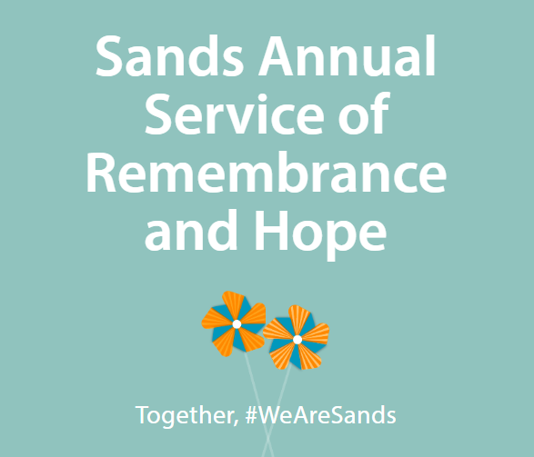 sands garden day order of service cover image with sage green background 