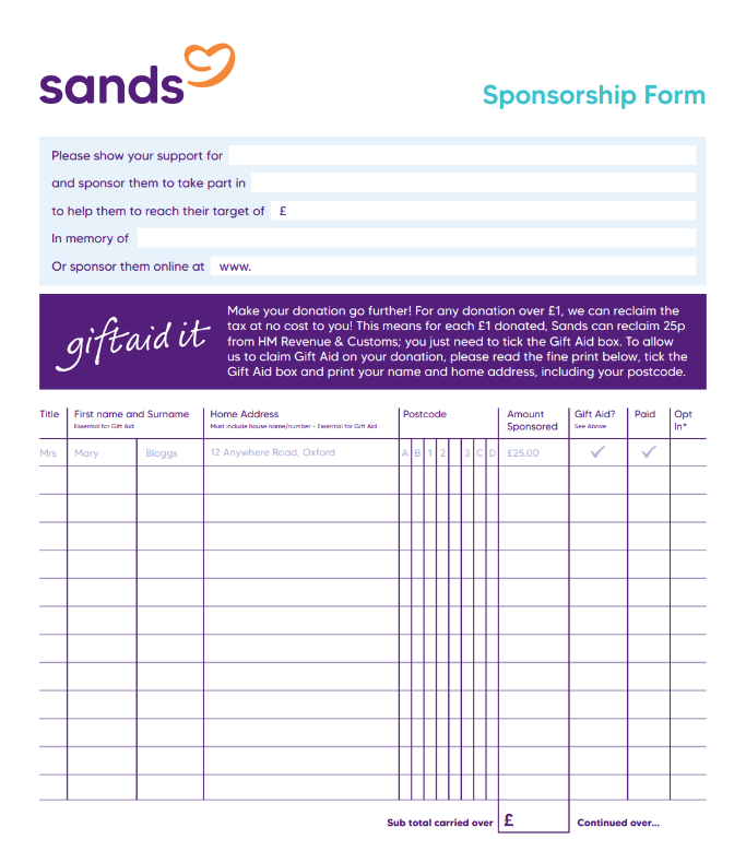 preview of sponsorship form 