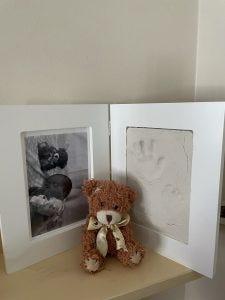 Joshan handprints and teddy
