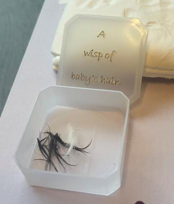 Alicia’s hair in a box included in the Sands memory box.