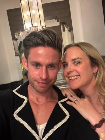 Catherine and Carl after talking about their missed miscarriage.