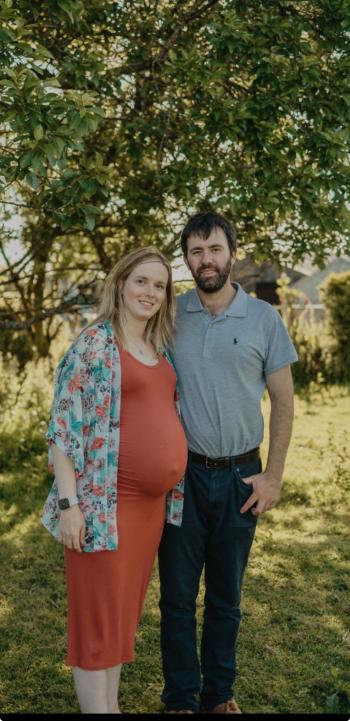 Chloe pregnant with husband Patrick