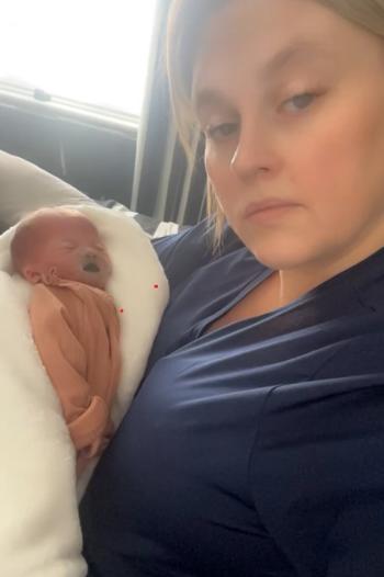 Louise with her daughter Pandora who was born as a stillbirth.