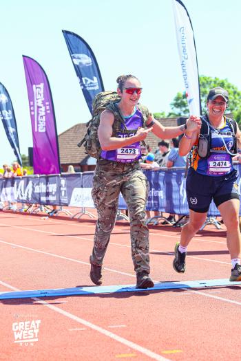 Lucy and Lydia Great West Run after miscarriages