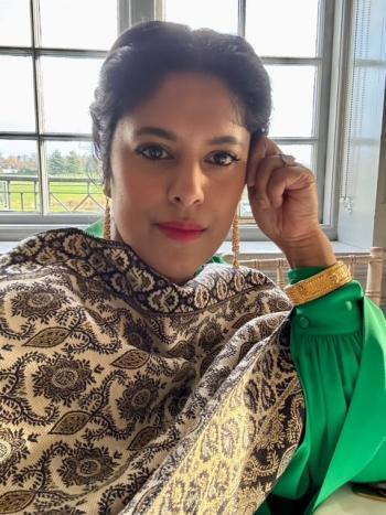 Shaheda looks at the camera after sharing her story of second trimester loss.