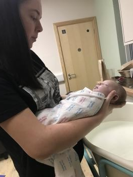 Sasha with Marnie in the NICU