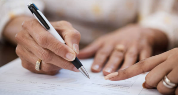 Lady writing