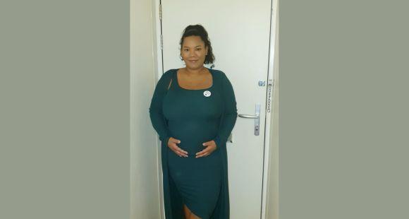 Amber pregnant with her twins