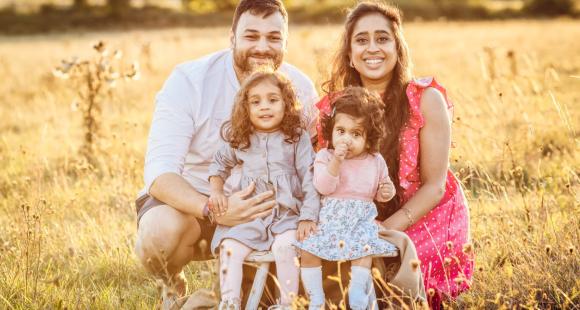 Sita with her husband and their two daughters