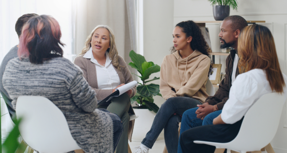 Image of parents talking to healthcare professionals