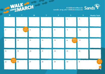 Walk 100km in March 2024 tracker