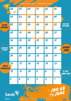 Tracker to record daily miles during the challenge