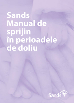 Front cover of Sands Bereavement Support Book in Romanian