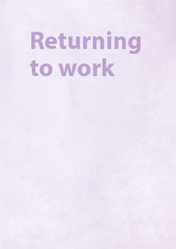 Sands - Returning to work