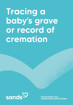 Tracing a baby’s grave or record of cremation booklet cover