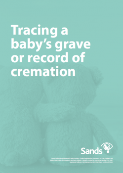 Tracing a baby’s grave or record of cremation booklet cover