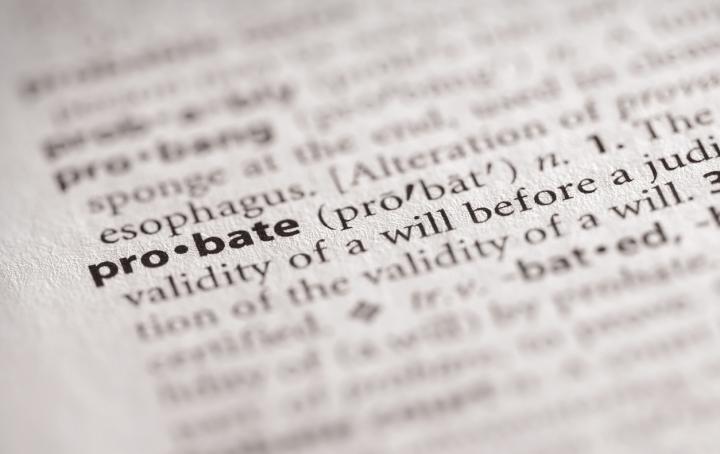 Picture of probate in a dictionary