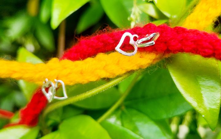 image of red and yellow rakhi