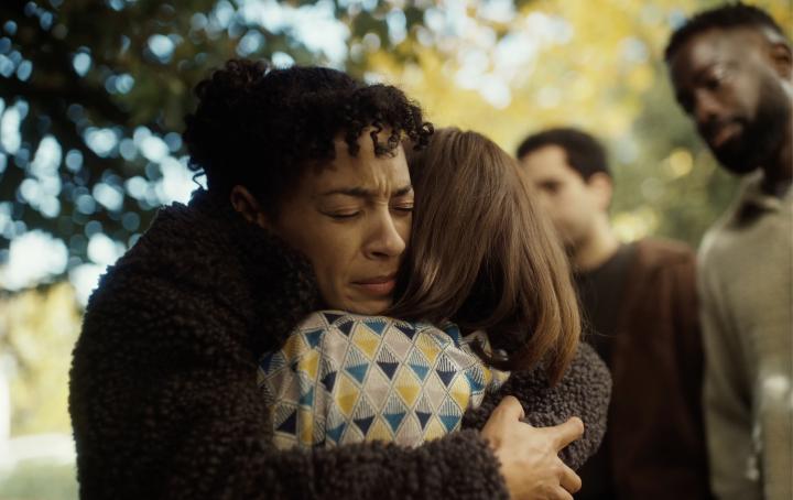 two women hugging