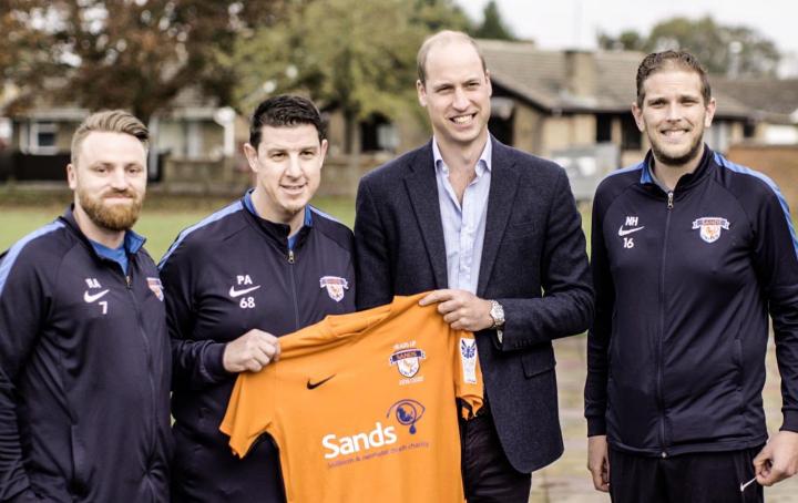 Sands United FC and HRH The Duke of Cambridge