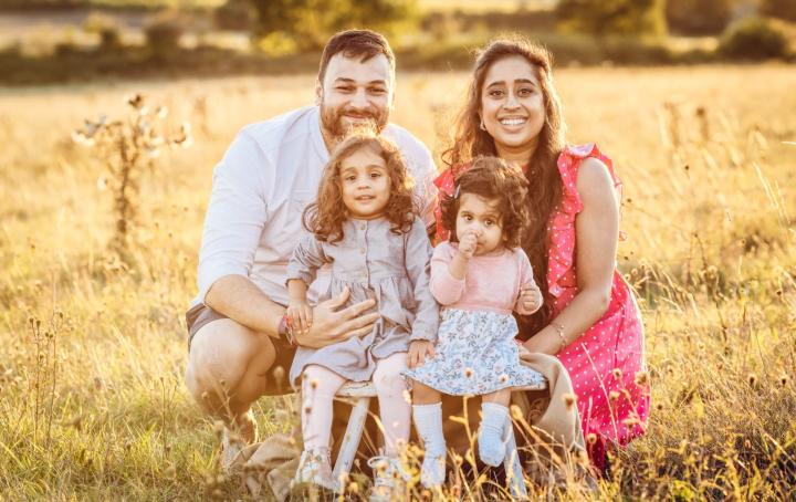 Sita with her husband and their two daughters