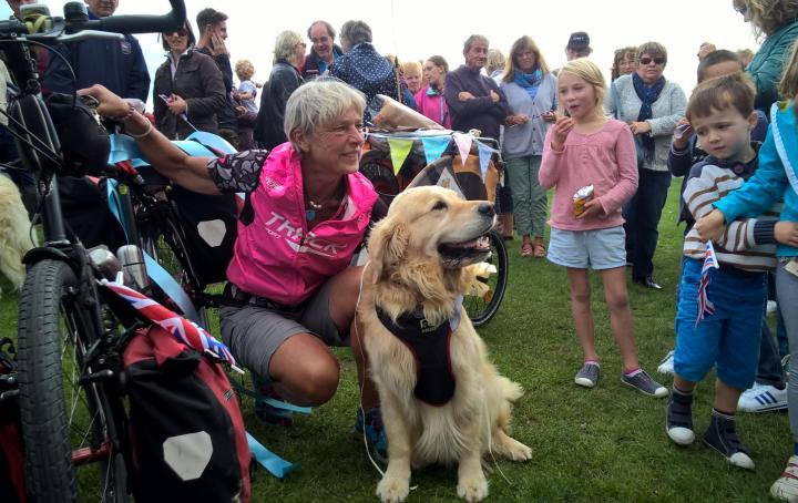 Dog on tour, Sands, stillbirth, Maggie, Oscar, 5000, UK, cycle, Bloodwise, Suffolk, Sands, stillbirth, neonatal death