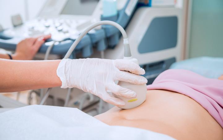 pregnant woman having a scan